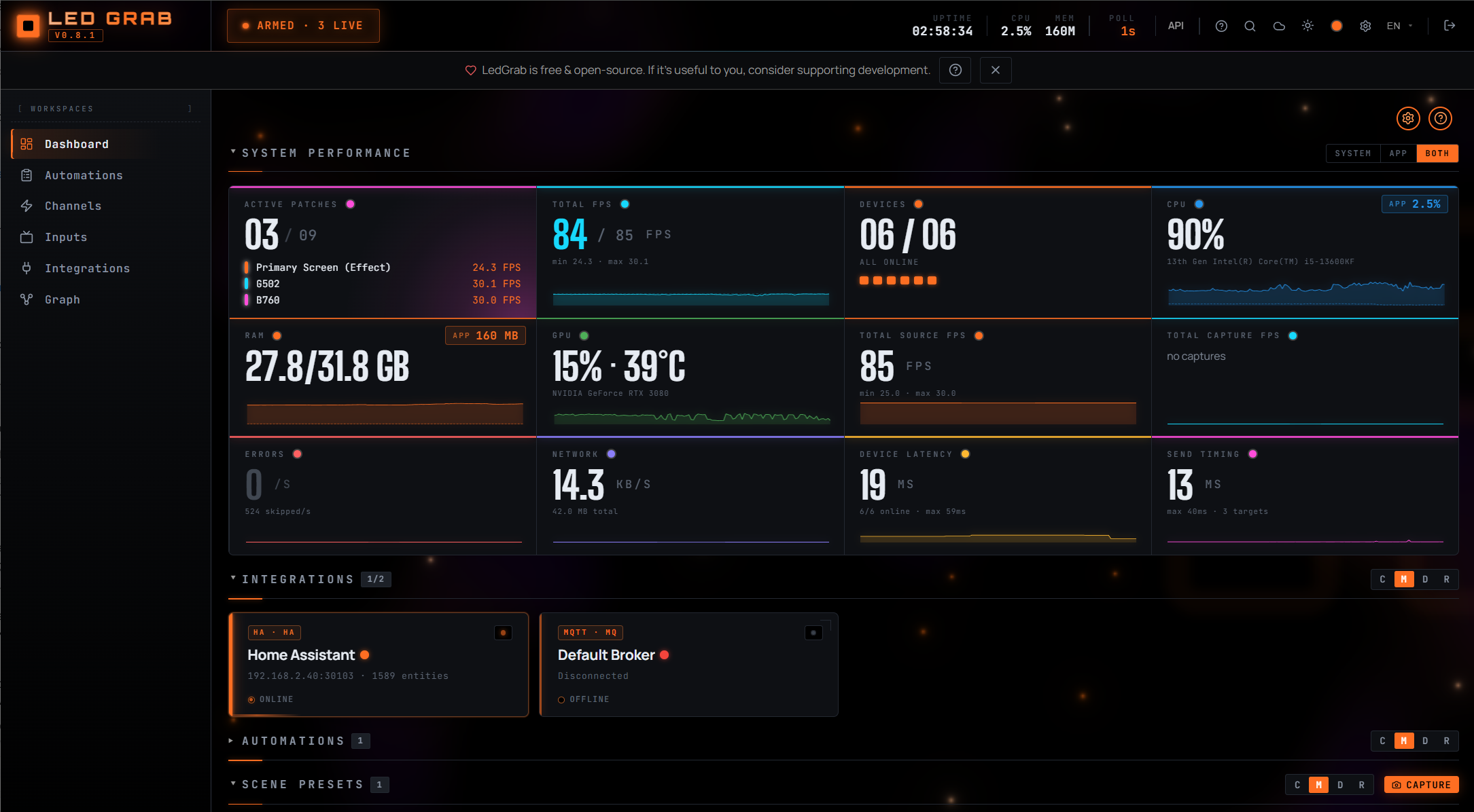 LedGrab dashboard